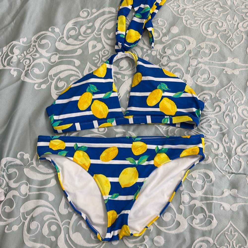 Aerie Lemon Two Piece Swim Suit